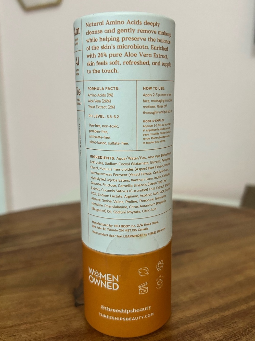 Three Ships Purify Aloe + Amino Acid Gel Cleanser 2 FL Oz - Picture 2 of 2